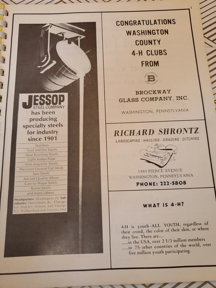 Libro Atlas y Plat 1974 del condado de Washington Pennsylvania de colección raro Foto 3 de 4
