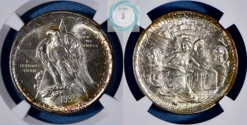 1935-D Oregon Trail 50c NGC MS66+ - Brilliant Eye Appeling Toner