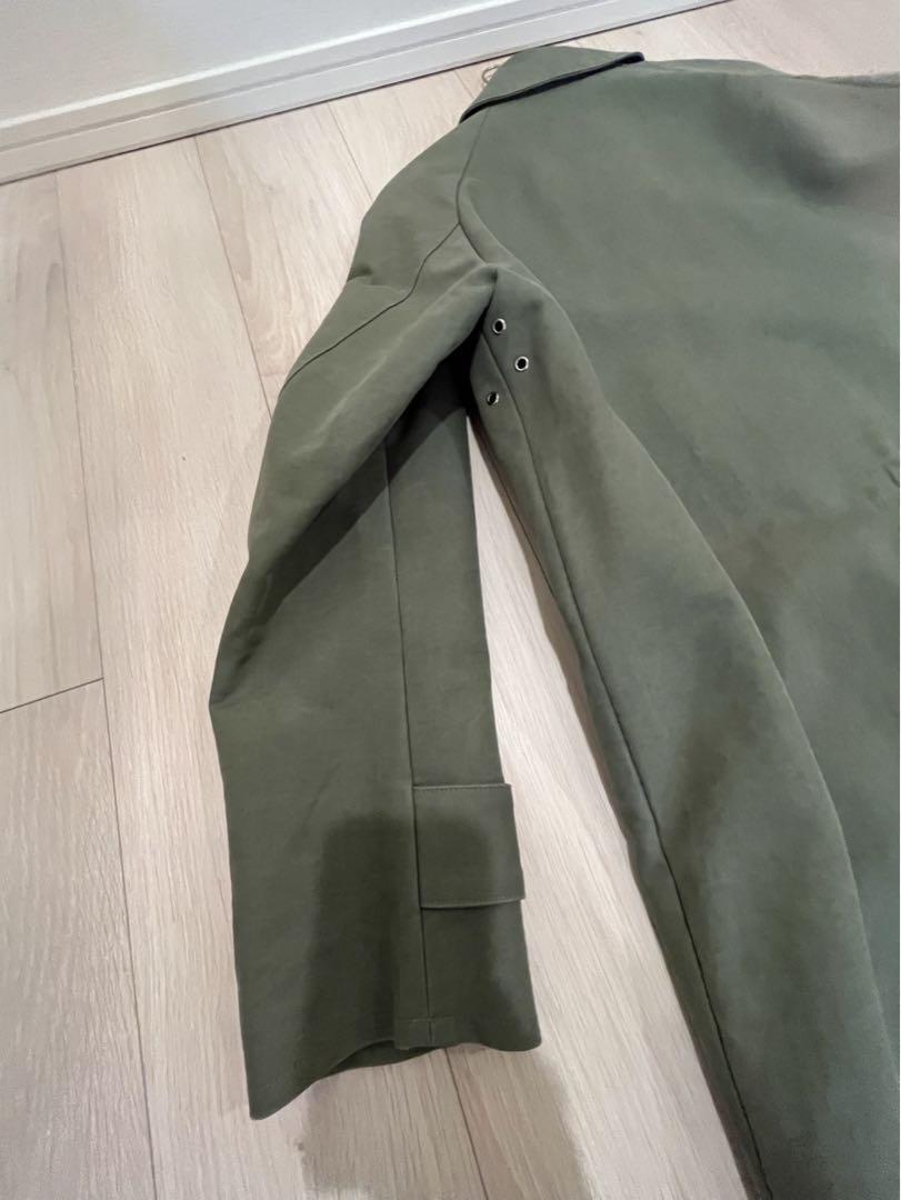 Auralee Washed Double Cloth Long Coat Olive 3 Classic A-Line Auralee Washed Double Cloth Long Coat Olive 3 Classic A-Line