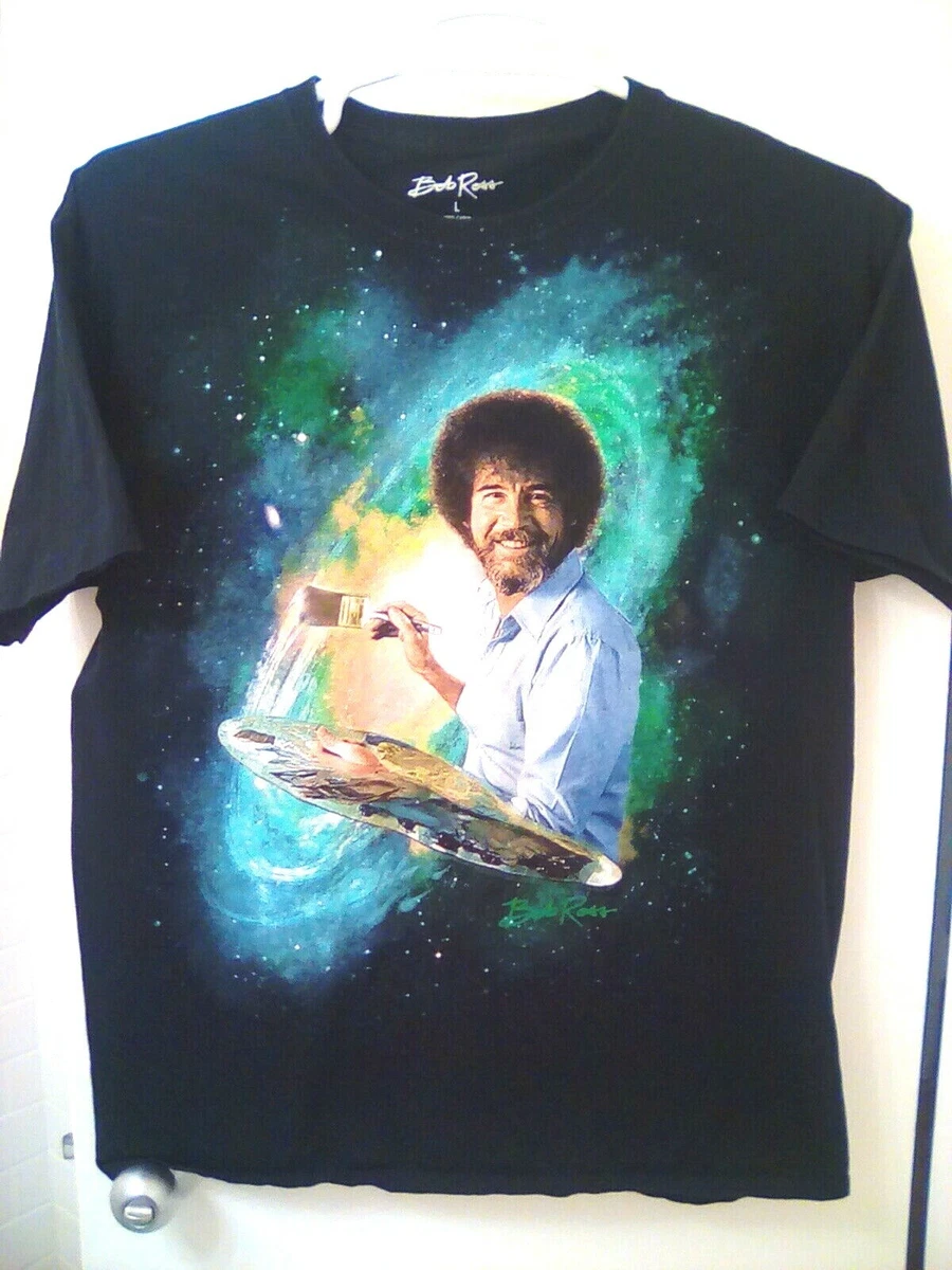 BOB ROSS Painting Space Menu0026#039;s Black Vintage Graphic T Shirt Size  Medium / Large | eBay