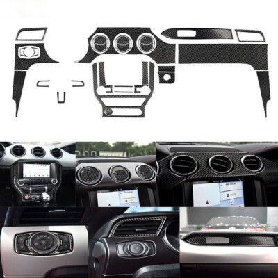 32Pcs Kohlefaser Full Interior Kit Cover Trim für Ford Mustang 2015-2019