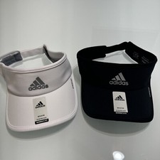 NEW Adidas Womens Aeroready Black White Visor Cap Stretch Adjustable X 2 Vs10
