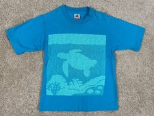 Vintage Fruit Of The Loom Turtle T-Shirt Mens Small Made in USA Single Stitch
