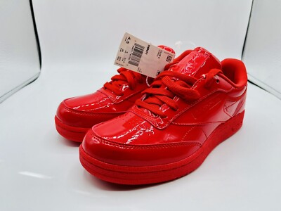 Reebok Womens Cardi B Style Coated Club C Low Top Shoes Red H69071 Size 4.5