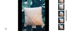 "NUEVA ALMOHADA DECORATIVA XHILARATION SHELL LENTEJUELAS ROSA Y BLANCO 16"" X 16"""