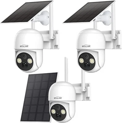 WOOLINK Solar Battery Powered WiFi Outdoor Pan/Tilt Home Security Camera System Wireless