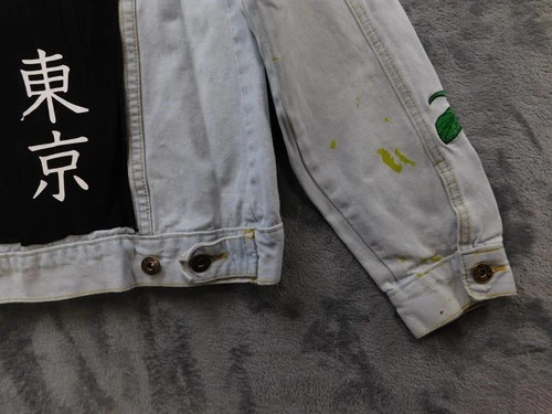 Brooklyn Cloth Denim Jacket Mens Medium Light Wash Tokyo Roses Embroidered image 9