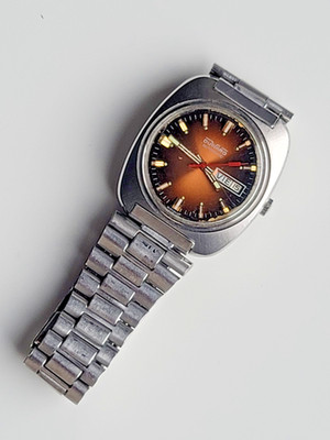 Vintage Duward Automatic AS 2066 Copper Dial Spanish Day Date 1970s Watch