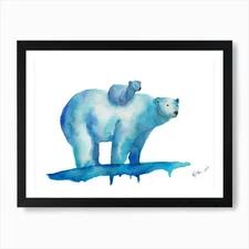 Polar Bears Art Print I Framed Wall Art Poster Canvas Print Picture