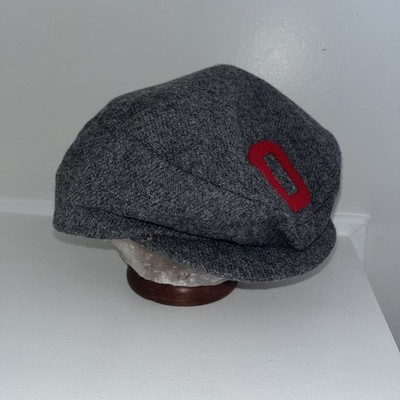 Vintage Ohio State Buckeyes Scarlet Gray Hat Cabbie Newsboy Cap Wool 6 7/8 USA