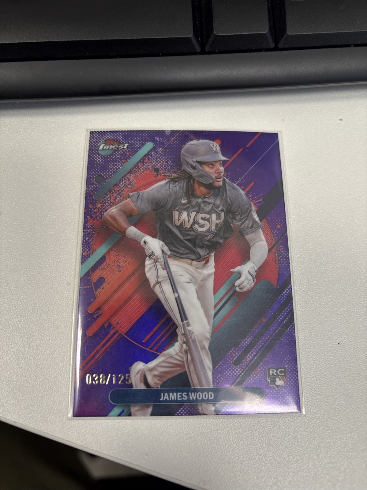 2025 Topps Finest - Rare James Wood #300 Purple Refractor /125 (RC)