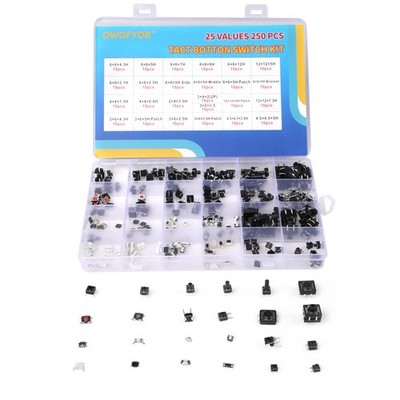SMD Micro Momentary Tactile Push Button Switch PCB Assortment 250 PCS