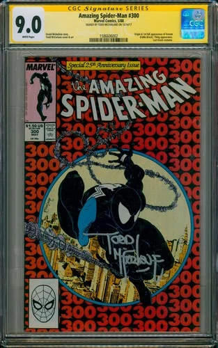AMAZING SPIDER-MAN #300 CGC 9.0 NM- 1ST VENOM 1988 SS MCFARLANE AUTO GRAIL