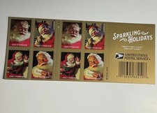 Authentic 20 Sparkling Holidays Forever Stamps Santa Clause