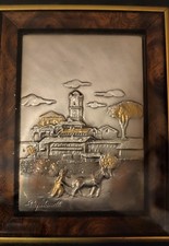 QUADRO ARGENTO RADICA CAPITANELLI 37 X 33 cm RILIEVO