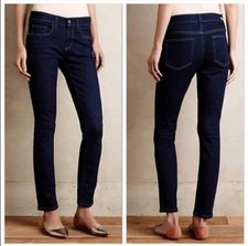 158 Anthropologie Pilcro Serif Dark Wash Skinny Jean Size 33, EUC  138 Retail
