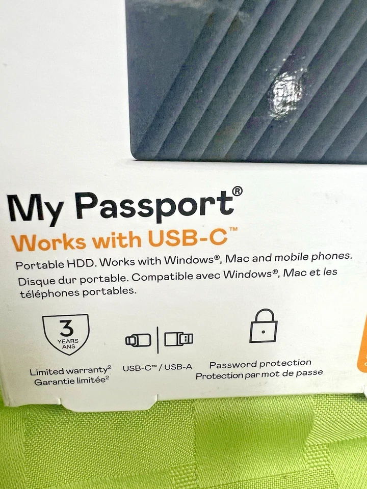 WD 2TB My Passport Portable Storage External Hard Drive USB-C WDBWML0020BGY-WESN - Image 3 of 4