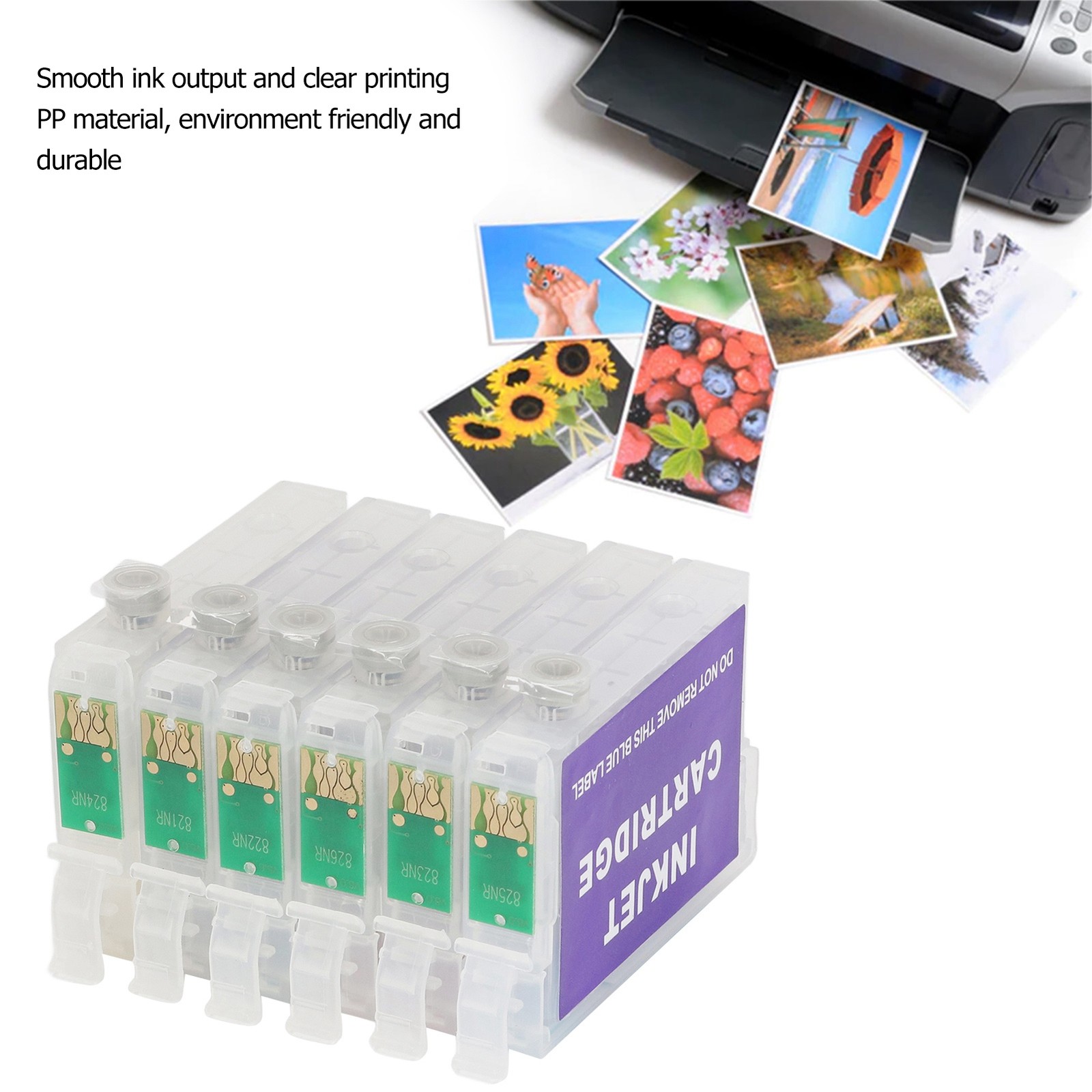 6 Colors Ink Cartridge Permanent Chip Refill Printer Accessories For Photos Test