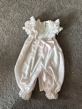 Vintage Bryan Pale Pink Mesh Jumpsuit Size 0-3 Months