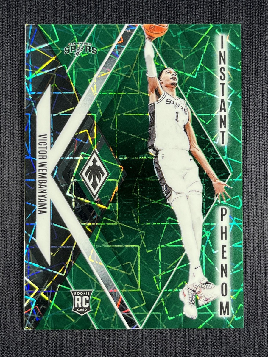 2023-24 Panini Phoenix Victor Wembanyama #13 Green Lazer Instant Phenom RC /175