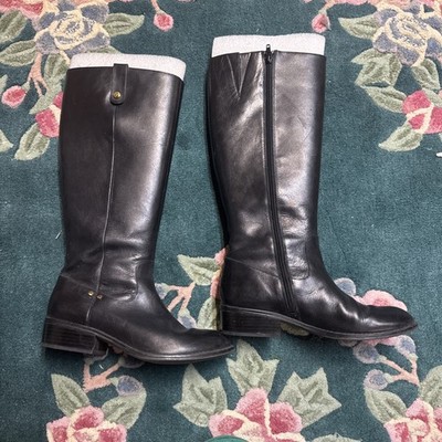 Lauren Ralph Lauren tall boots Womens Size 7B Black leather Masika 14  Tall