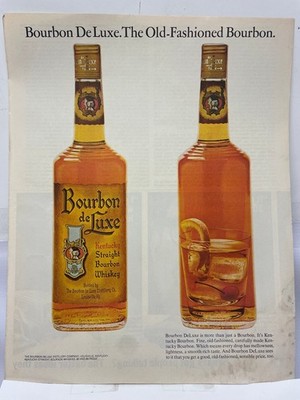 Bourbon De Luxe Kentucky Straight Whiskey Print Ad Distillery 1970s
