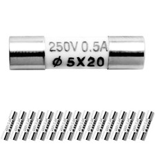 20pcs Fast-Blow Fuse 0.5Amp 250V Ceramic Fuses 5 x 20 mm / 0.2 x 0.79 inch