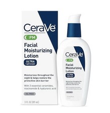 Loción hidratante facial CeraVe PM ultraligera 3 oz