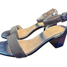 Cityclassified Silver Rhinestone Strappy Ankle Strap Sandals Women s Size 6