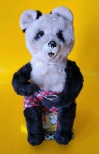  JAPANESE PANDA BEAR WIND UP TOY BLOWING BUBBLES 8" TALL, WORKS PERFECT 1950's