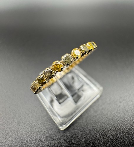 14k Yellow Gold Mixed Colours Diamond (natural) Ring - Picture 3 of 8