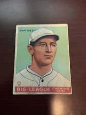 1933 Goudey #166 Sam West Rookie Card. VG