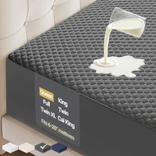 100 Waterproof Mattress Protector-Gray Size Mattress Pad, Fits Queen 10- Gray