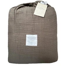 The Citizenry Organic Cotton Gauze Duvet Set King + 2 Shams OLIVE New with Tags