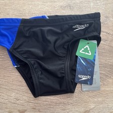 NEW SPEEDO Powerflex Eco BRIEF BOY'S SWIMSUIT. Color Blue Size 24.