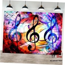 Music Backdrop Music Notation Background for Photography Colorful Musical 7x5ft