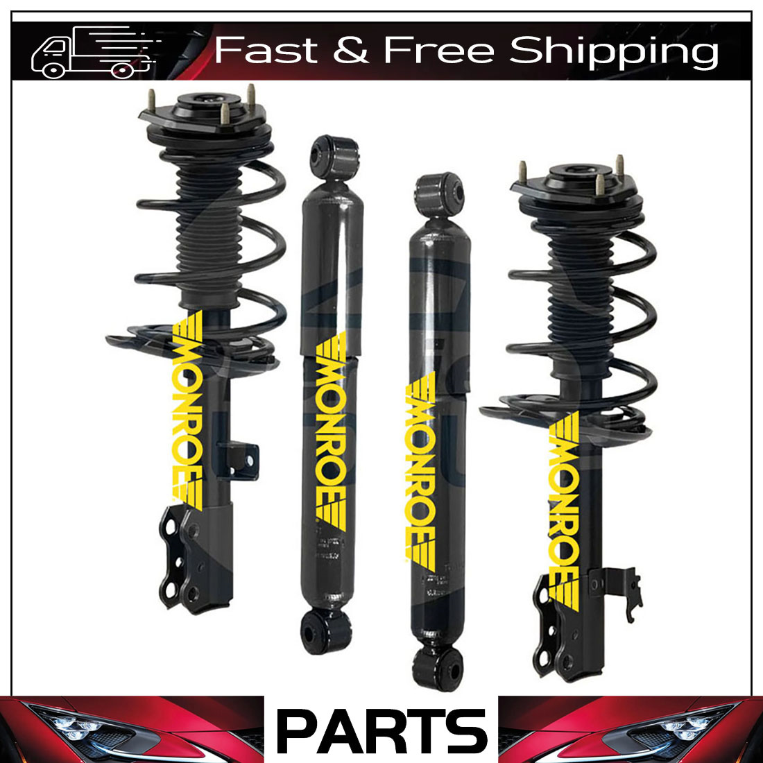 Fits 2013-2018 Toyota Rav4 Monroe Front Strut & Rear Shock