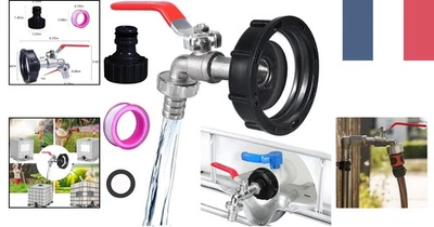 Robinet Cuve 1000L avec Raccord IBC S60X6 et Tuyau 3/4" - Durable et Étanche - Photo 1/4