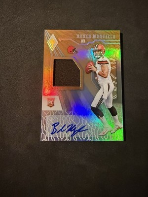 2018 Panini Phoenix Baker Mayfield RPA /75 Rookie Patch Auto Cleveland Browns