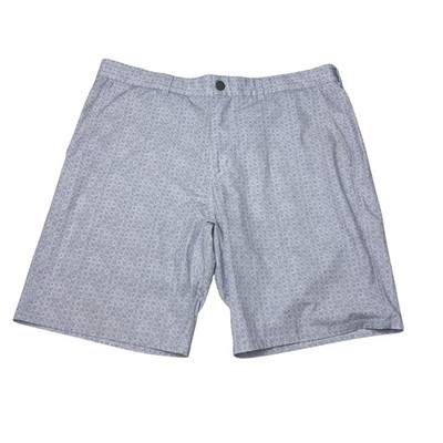 Johnnie-O Mens Hayes Performance Shorts Seal Blue Geometric Print Size 36X9