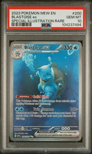 PSA 10 Blastoise ex 200/165 MEW EN-151 Special Illustration Rare Pokemon Card