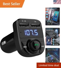 Portable Bluetooth FM Transmitter & Car Charger - Supports MP3/WMA and Dual USB