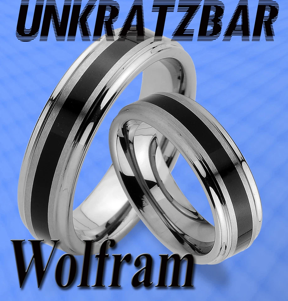 2 WOLFRAM TUNGSTEN  TRAURINGE RINGE  & GRAVUR GRATIS , TUNGSTEN , JW12 - Bild 1 von 2