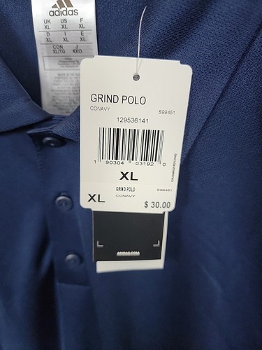 NUEVO CON ETIQUETAS Polo Adidas XL EXTRA GRANDE AZUL MARINO Para hombre Grind Climalite Rendimiento - Imagen 5 de 16