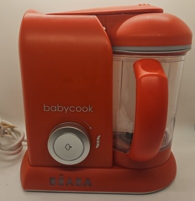Beaba Babycook Solo Baby Food Maker Cooker and Blender 4-in-1 Red- Works!