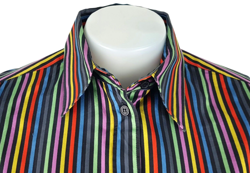 CAMICIA DA SERA PAUL SMITH ETICHETTA NERA Donna Candy Righe L/S M - UK12 - £229 - Foto 5 di 13