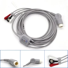 Fit For Philips 12 pin 3 Leads Snap ECG EKG Cable Agilent, IntelliVue, IE33