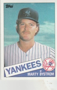 FREE-SHIPPING-MINT-1985-Topps-New-York-Yankees-Baseball-Crd-284-Marty-Bystrom-2