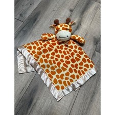 Giraffe Baby Blanket Lovey Security Blanket 16" x 16" Satin  Plush Polyester Sa