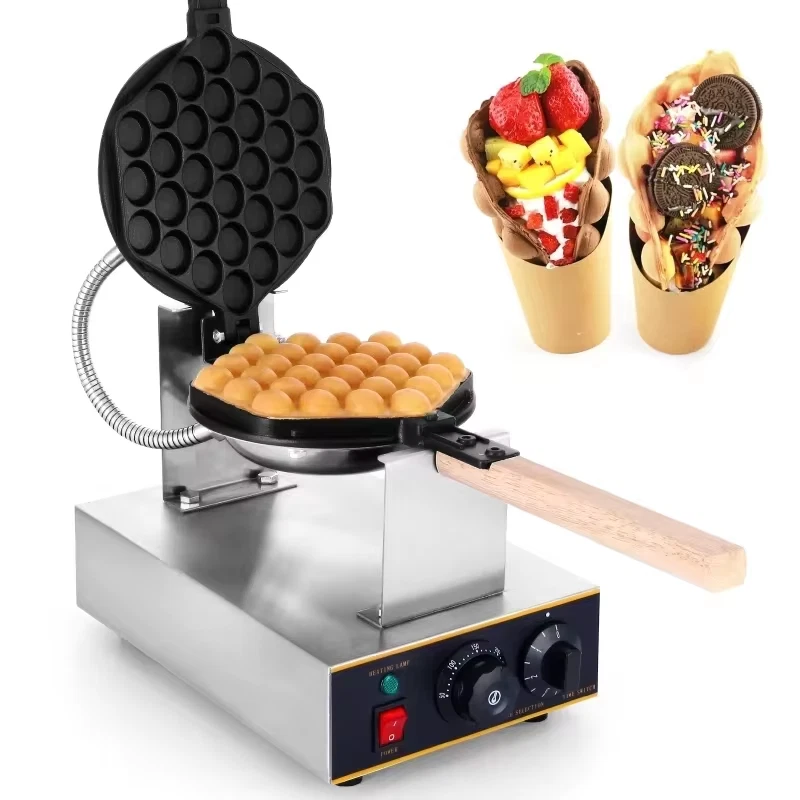 Electric Egg Cake Oven Egg Bread Maker Puff Waffle Stainless Steel Machine